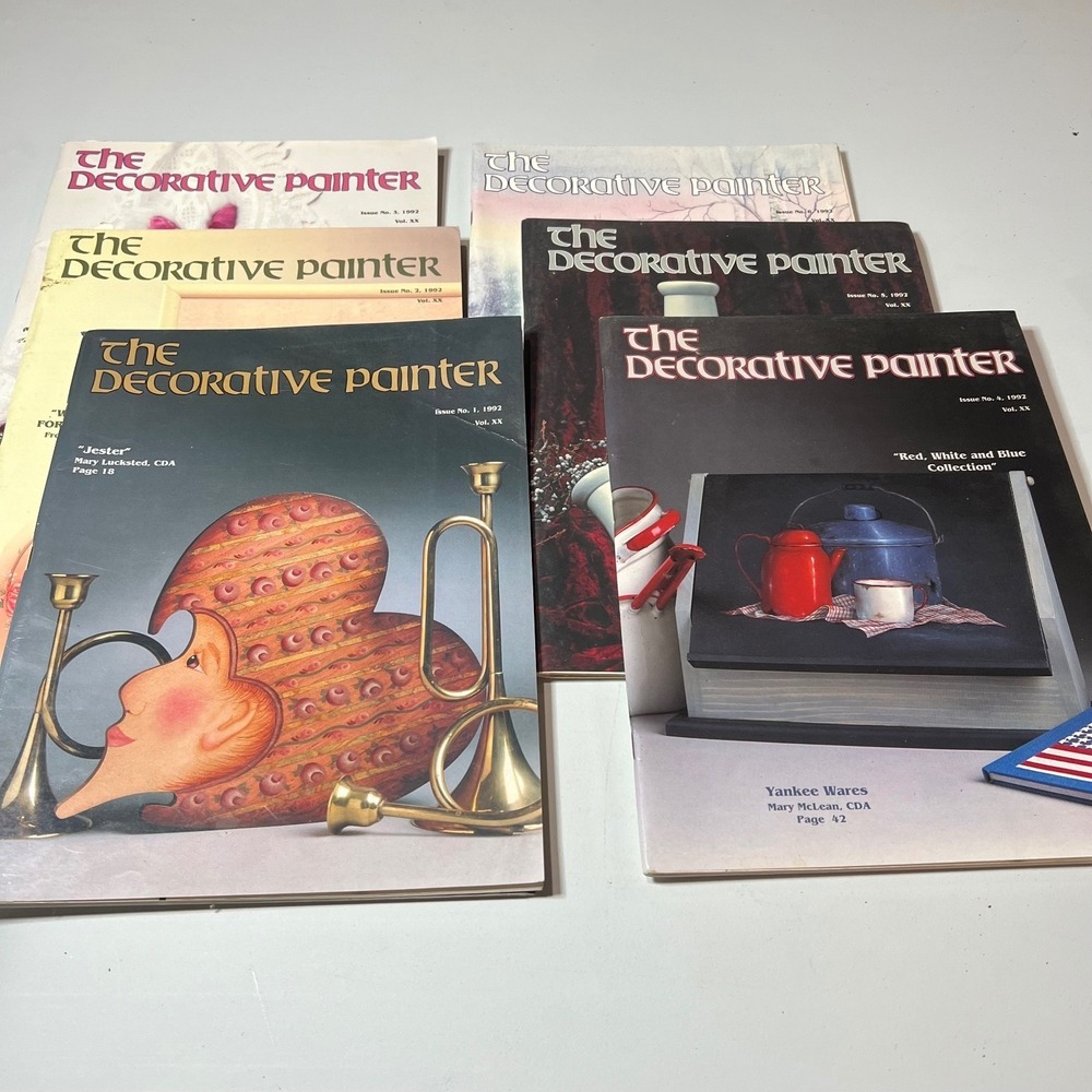 The Decorative Painter Magazine entire year Lot of 6 1992 Issues Craft Art DIY